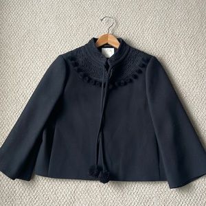 Kate Spade A-line Jacket with Embroidery and Pom-Pom detail